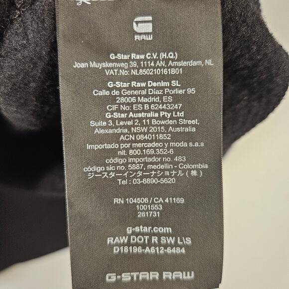 G-STAR RAW DOT Sweater Sweatshirt Mens XS Dark Black Graphic Crewneck Streetwear - Picture 12 of 15
